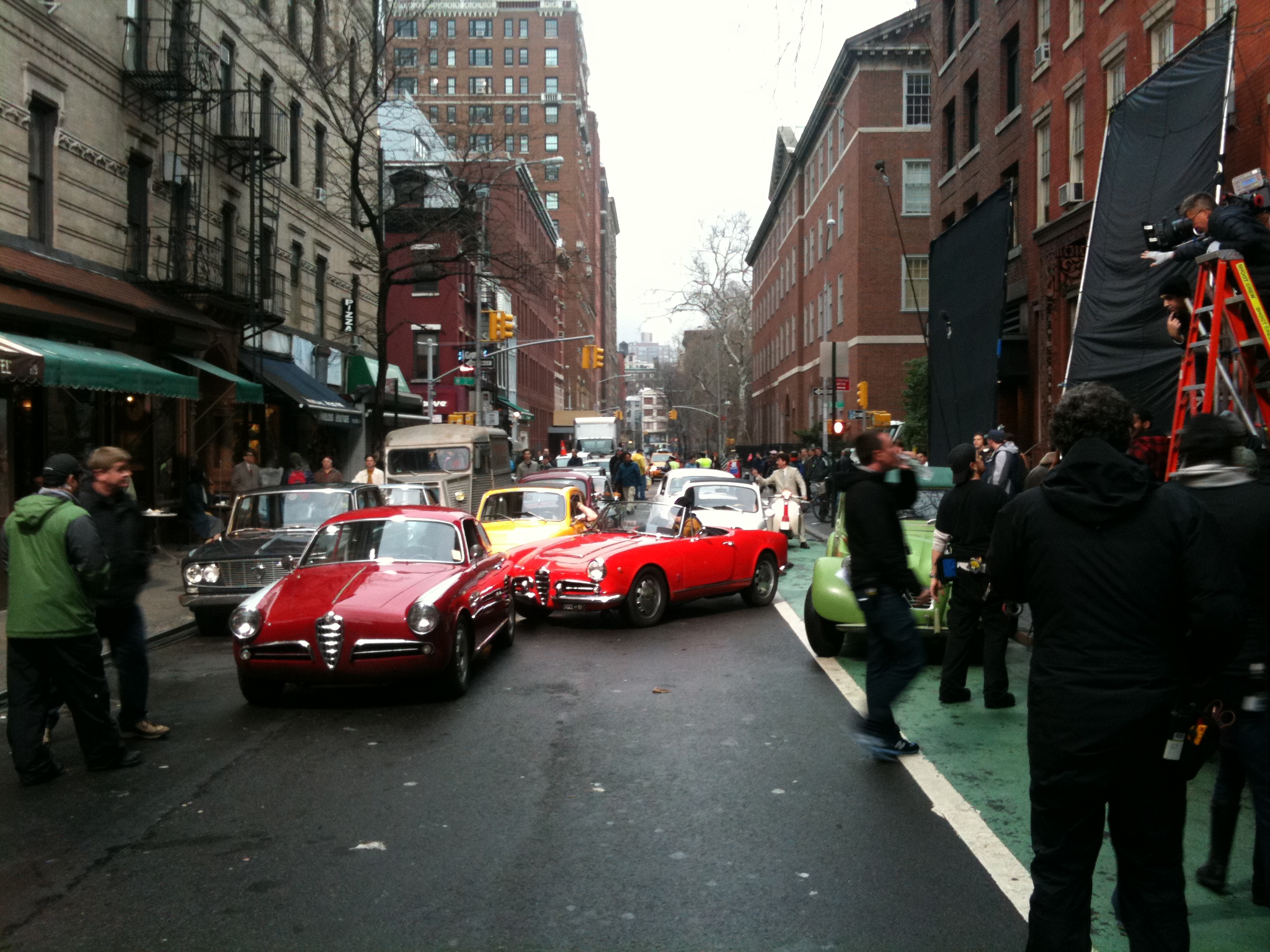 A crazy car traffic jam on McDougal street.